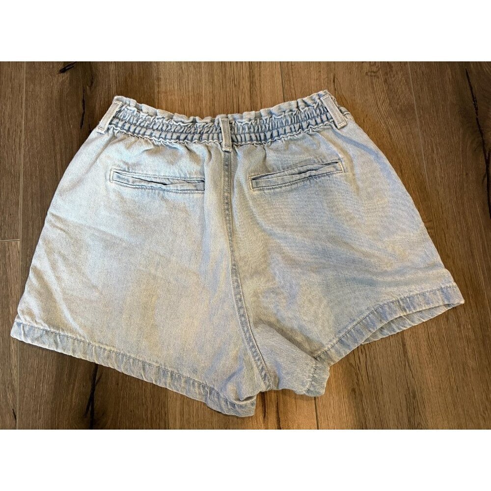 Levi's Denim Shorts Womens 31 Light Wash High Rise Elastic Waist Casual Pockets - Picture 6 of 8